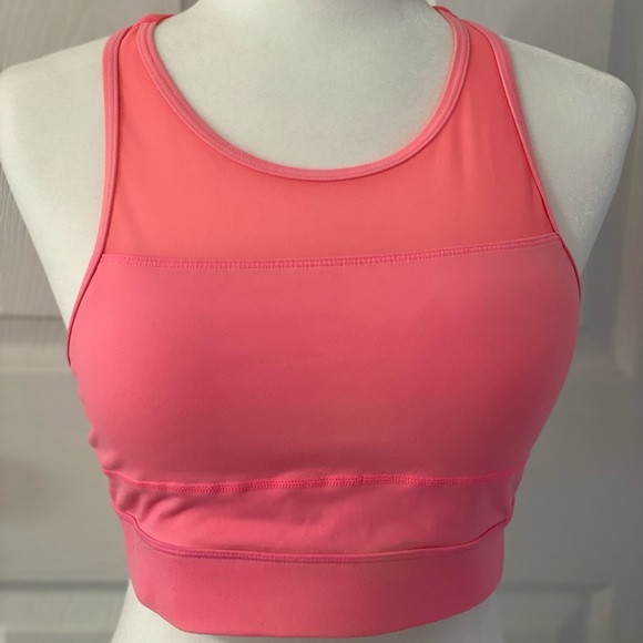 ZYIA Other - Zyia Hot Pink Coral High Neck Zip Back All-Star Women's Sports Bra Size Large